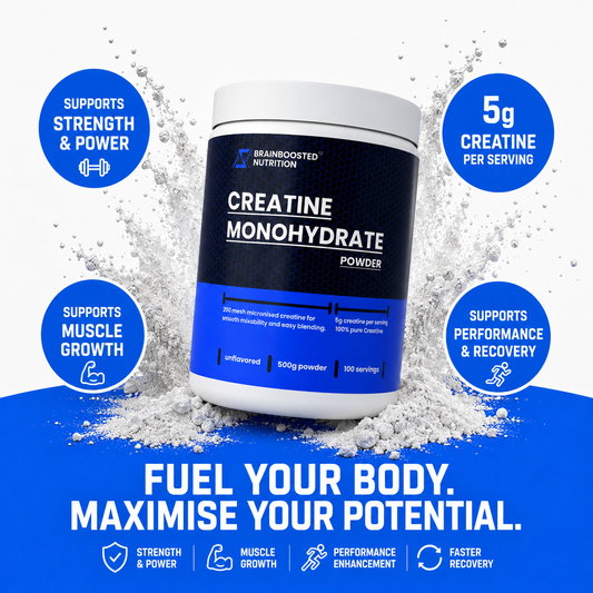 Micronized Creatine Monohydrate Powder 200 Mesh 5g servings - 500g Tub (100 Servings)