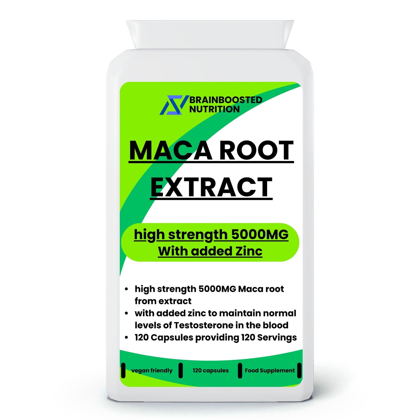 Maca Root Extract- Brain + Vitality Support – 120 Capsules - BrainBoosted Nutrition 