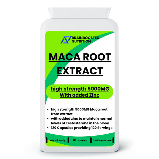 Maca Root Extract- Brain + Vitality Support – 120 Capsules - BrainBoosted Nutrition 