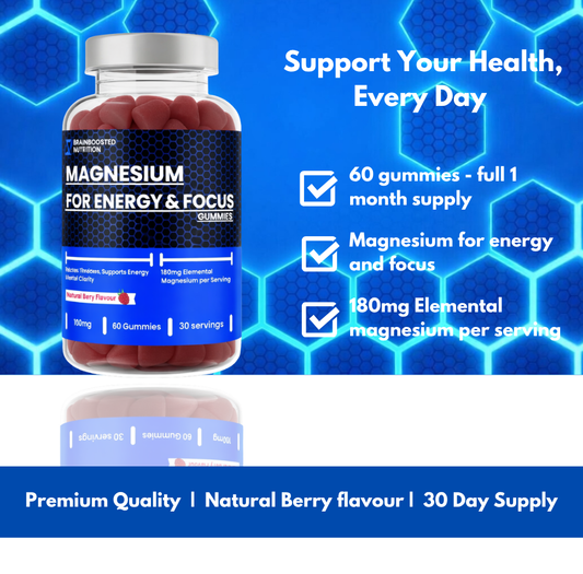 Magnesium Gummies 180mg Elemental Berry Flavour - 60 Gummies