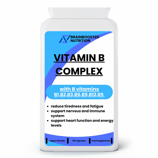 Vitamin B-Complex + Energy & Brain Support – 120 Capsules - BrainBoosted Nutrition 