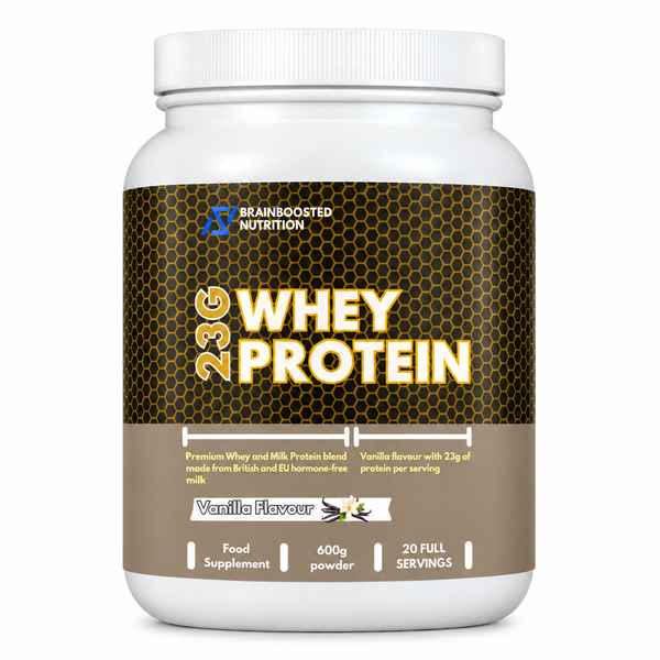 Whey Protein Powder, Vanilla Flavour, 23g Protein, 20 full servings, 600g tub