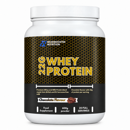 Whey Protein Powder, Chocolate Flavour, 22g Protein, 20 full servings, 600g tub