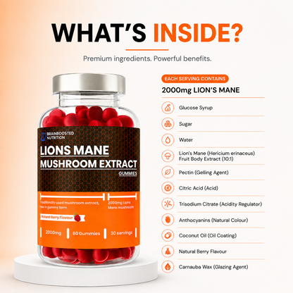 Lion's Mane Mushroom Gummies 2000mg - 60 Gummies