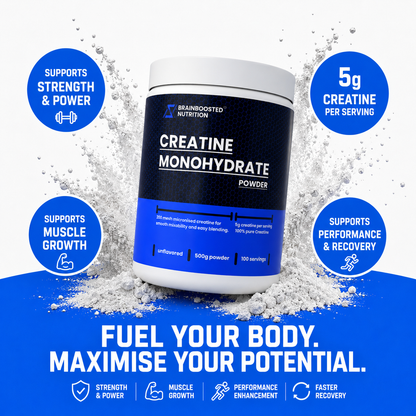 Micronized Creatine Monohydrate Powder 200 Mesh 5g servings - 500g Tub (100 Servings)