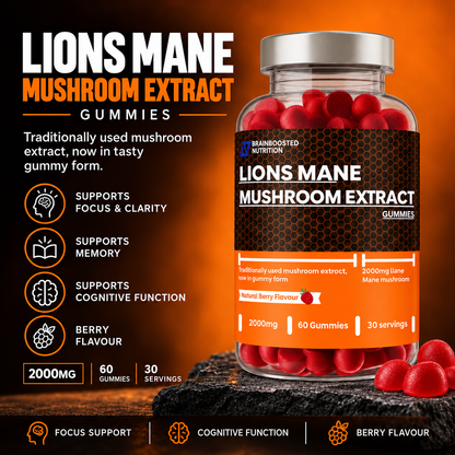 Lion's Mane Mushroom Gummies 2000mg - 60 Gummies