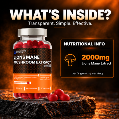 Lion's Mane Mushroom Gummies 2000mg - 60 Gummies