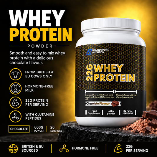 Whey Protein Powder, Chocolate Flavour, 22g Protein, 20 full servings, 600g tub