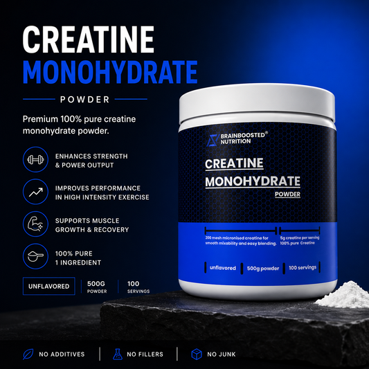 Micronized Creatine Monohydrate Powder 200 Mesh 5g servings - 500g Tub (100 Servings)