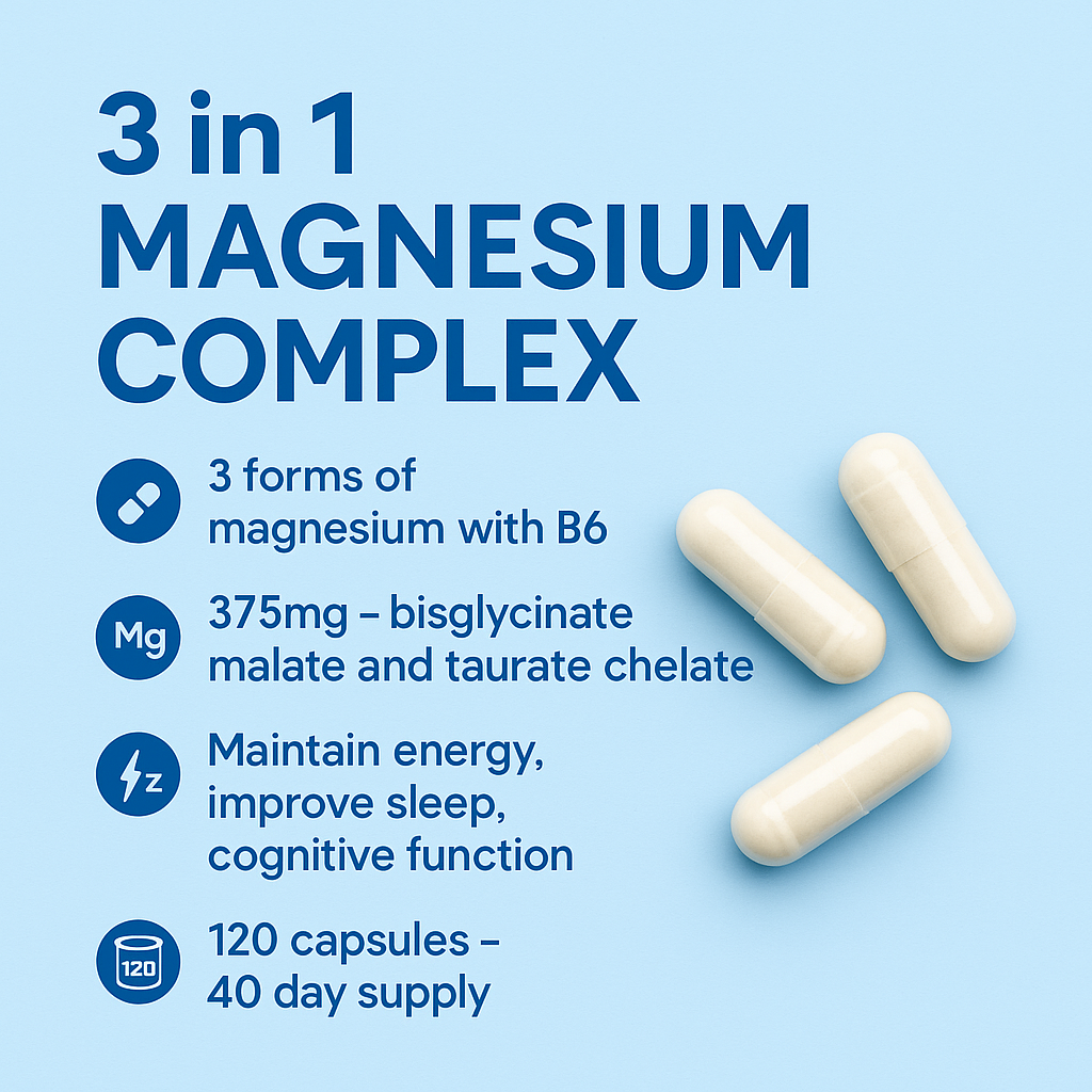 Magnesium Complex – 3 Forms for Energy & Recovery – 120 Capsule